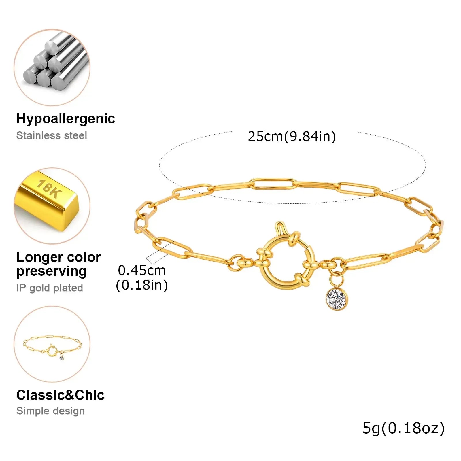 Bracelet de cheville pour Charms
