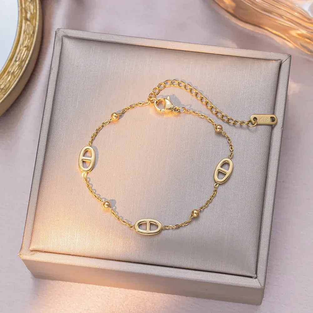 Bracelet en Or Grain de Café