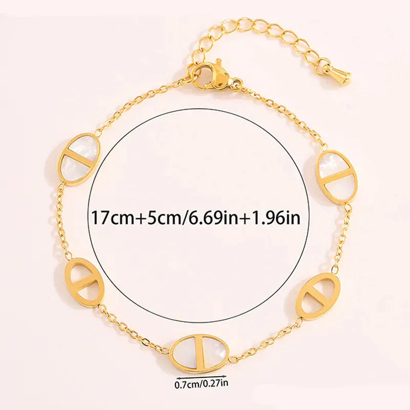 Bracelet Grain de Café Or Blanc