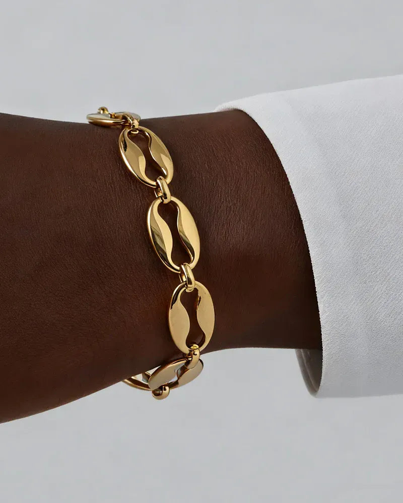 Bracelet Grain de Cafe Or Gros