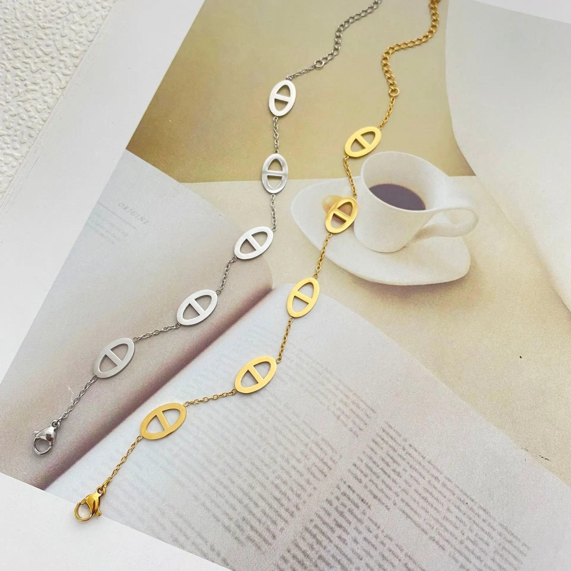 Bracelet Grain de Café Plat