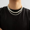 Chaine argent homme collier de perle