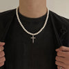 Chaine argent homme collier de perle