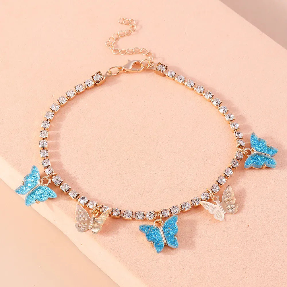 Chaine de Cheville Papillon Dorée
