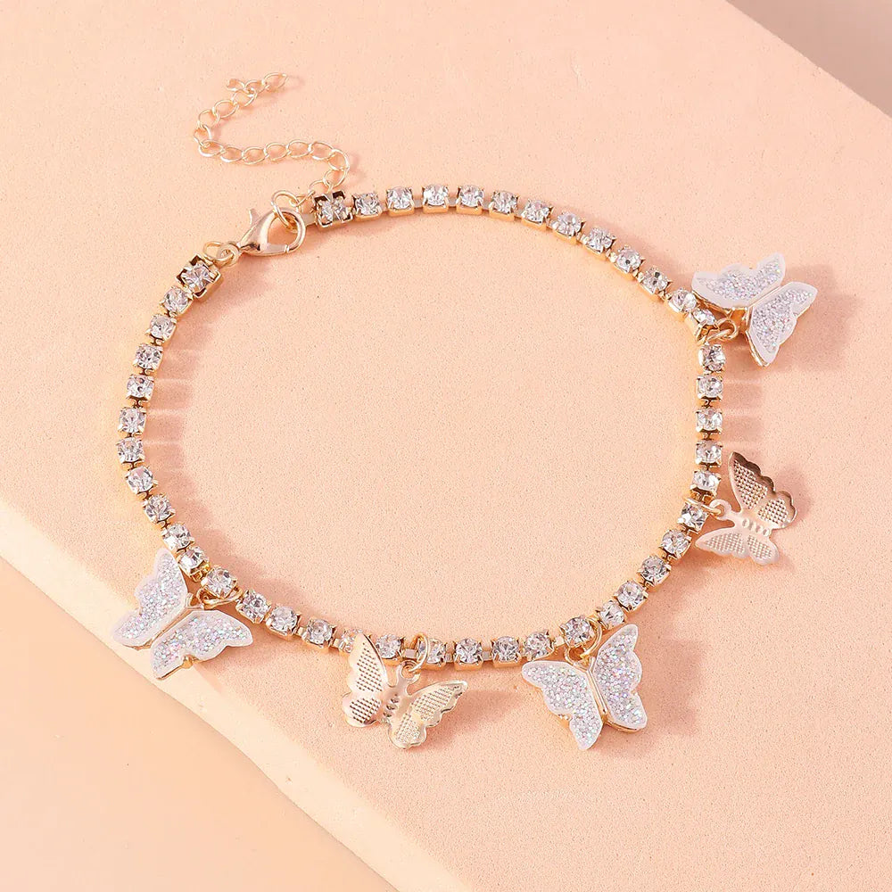 Chaine de Cheville Papillon Dorée