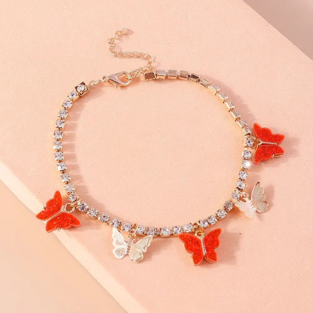 Chaine de Cheville Papillon Dorée