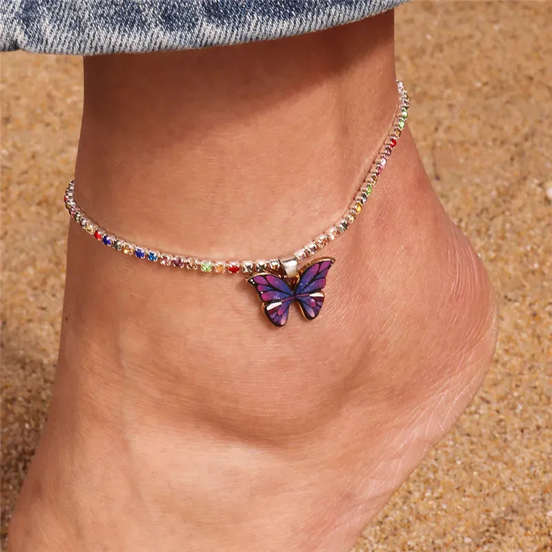 Chaine de Cheville Papillon Dorée
