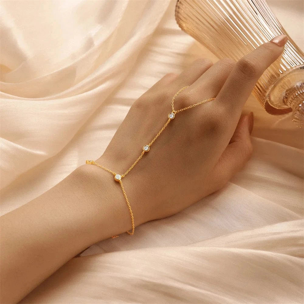 Chaine de Main avec Bague en Argent