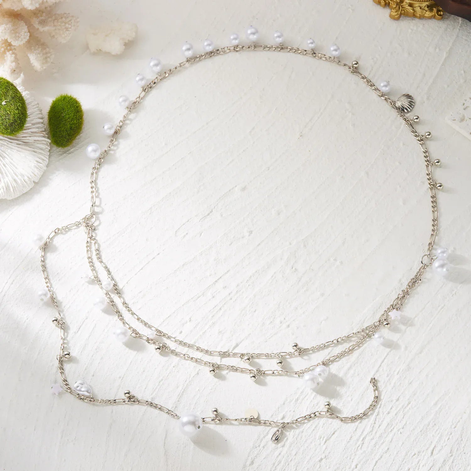 Chaine de Taille Argent Perle