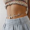 Chaine de Ventre Perles Bleues