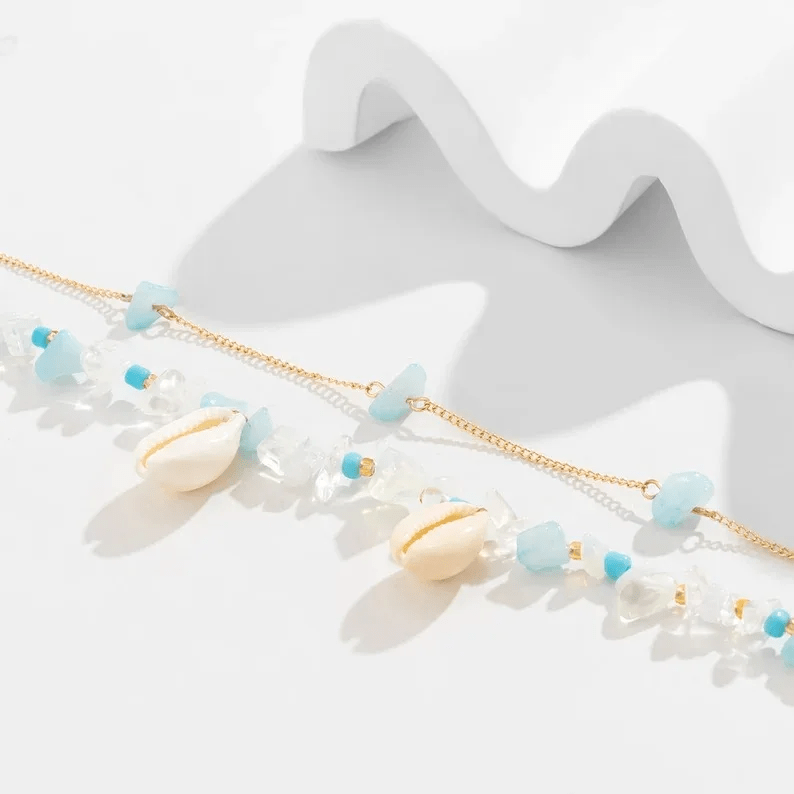 Chaine de Ventre Perles Bleues