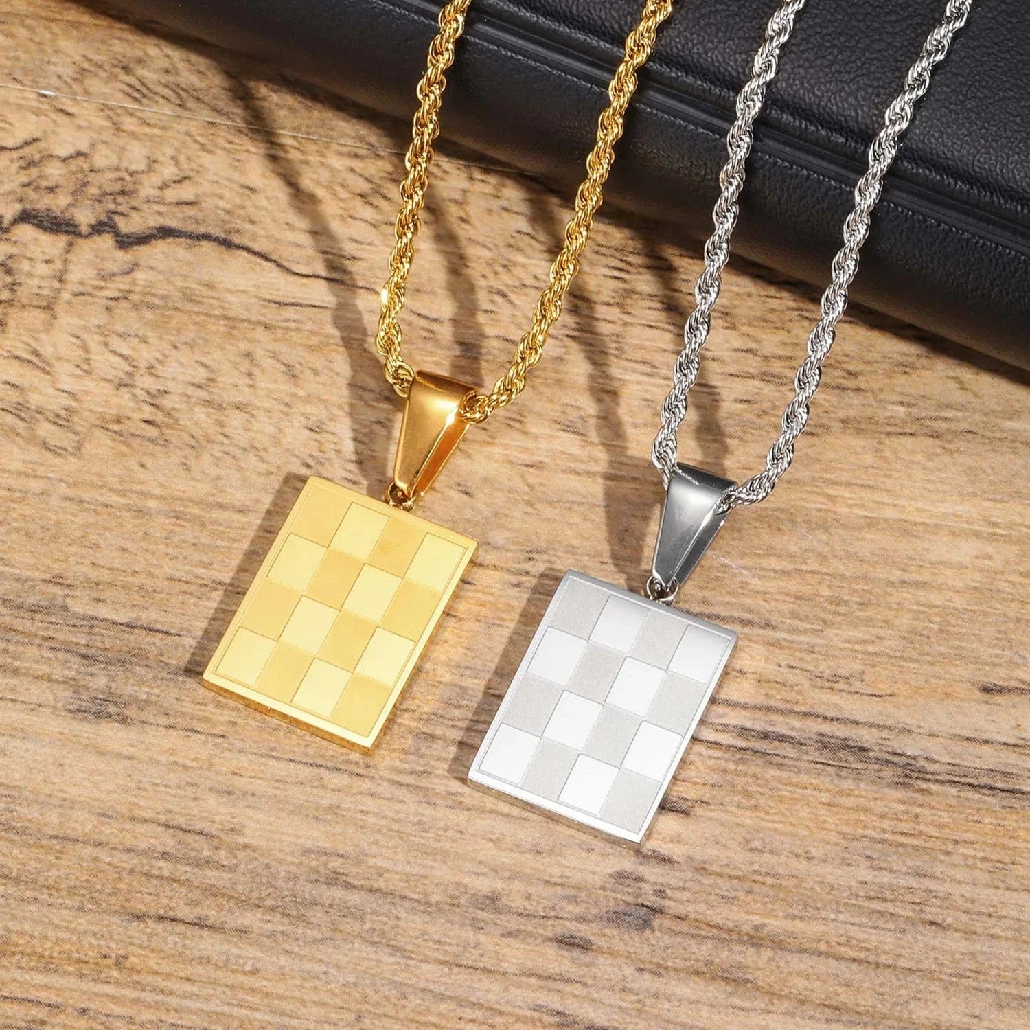 Chaine Or Homme Damier