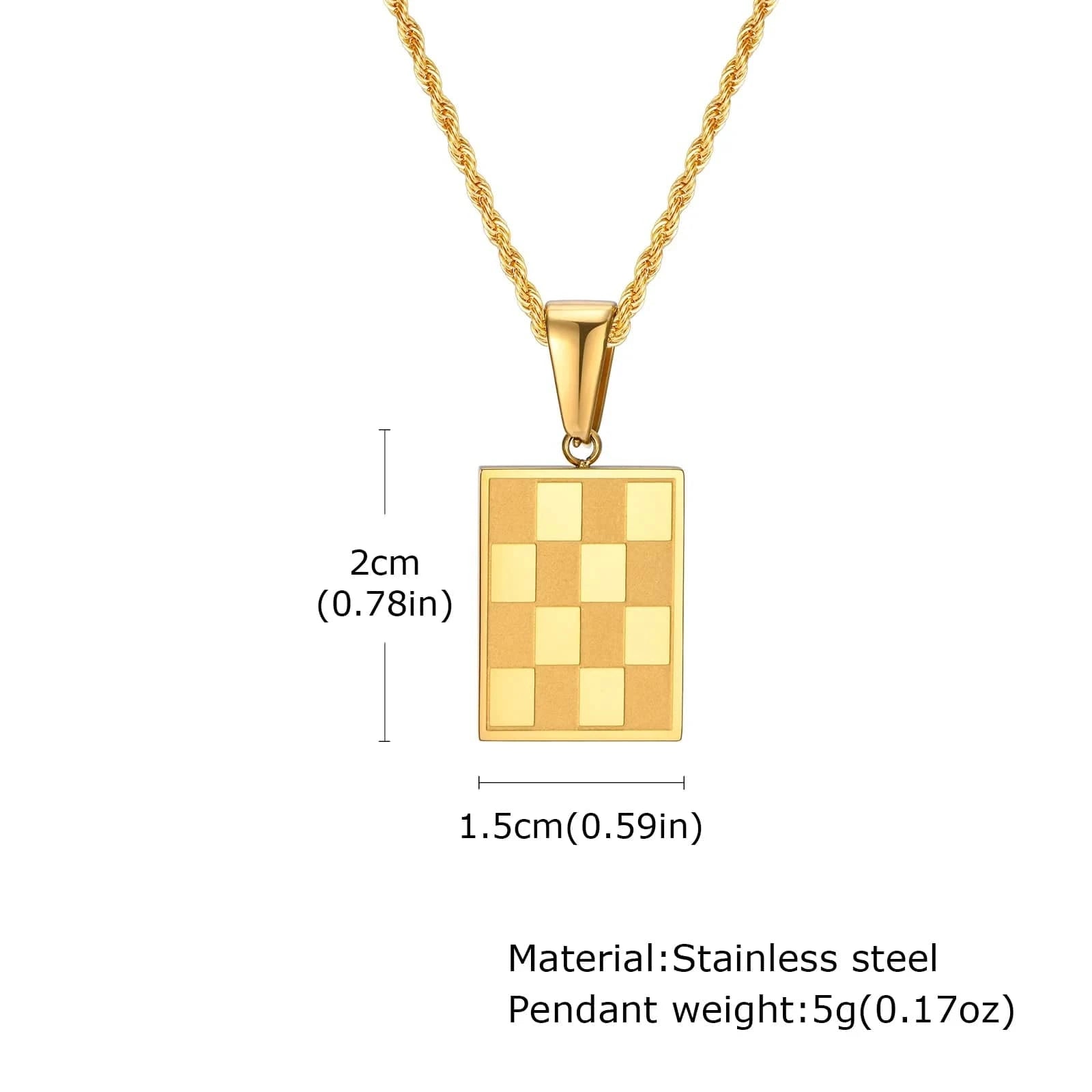 Chaine Or Homme Damier