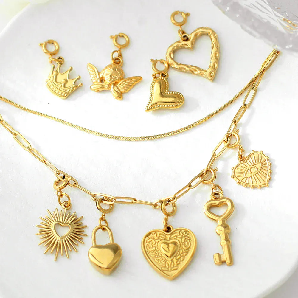 Charms Acier Inoxydable Or