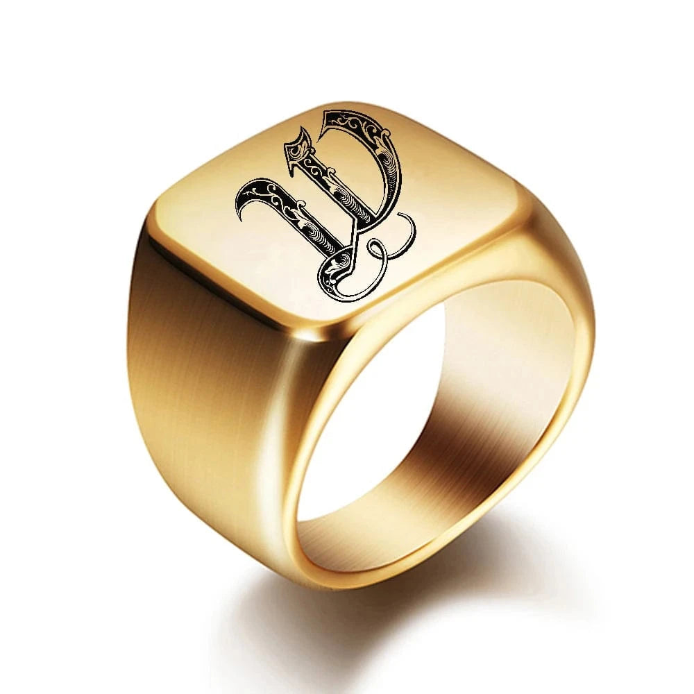 Chevaliere Homme Or Initiale