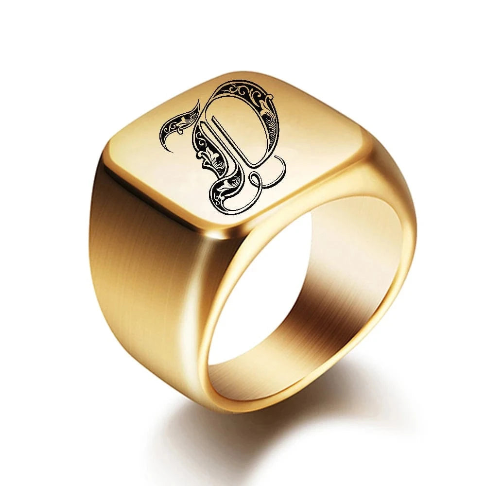 Chevaliere Homme Or Initiale