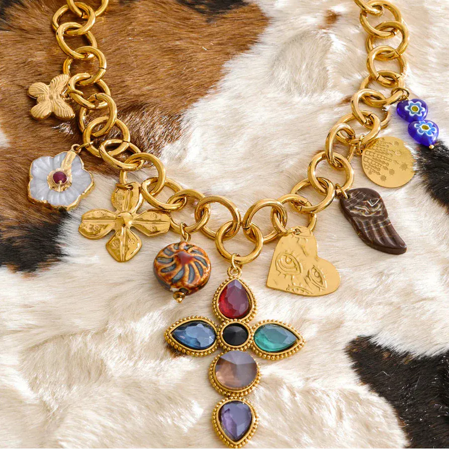 Collier avec Charms Acier Inoxydable