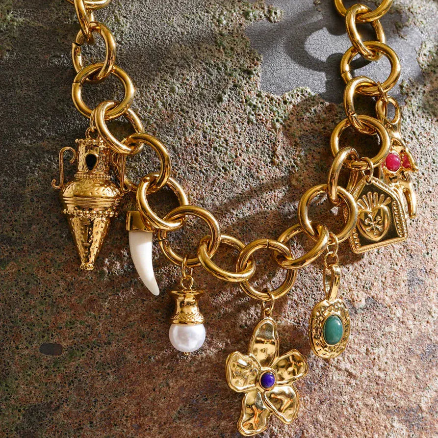 Collier Breloques Acier Inoxydable