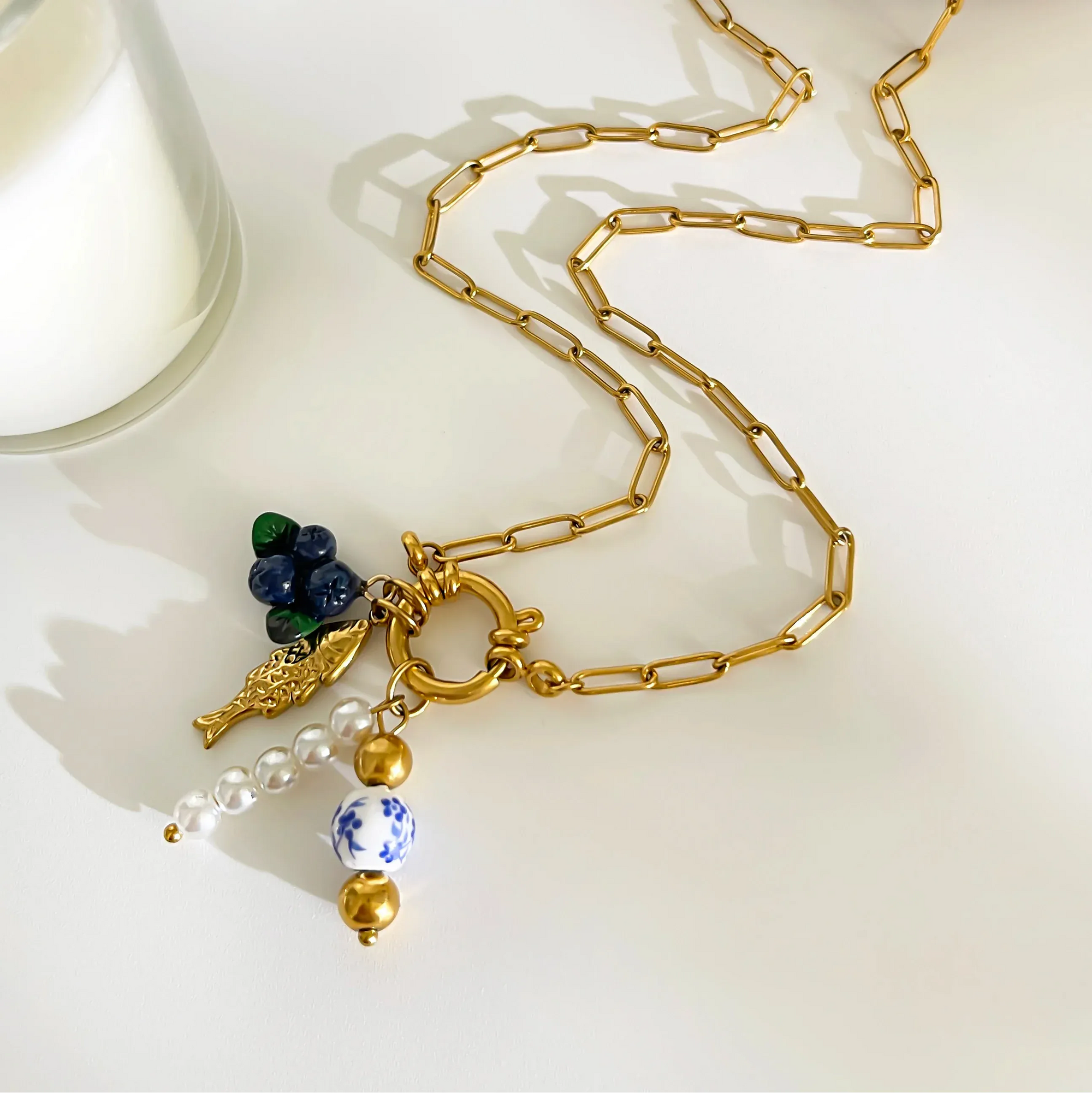 Collier Breloques Vert