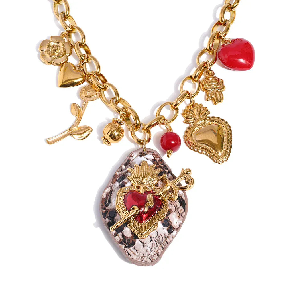 Collier Charms Acier Inoxydable