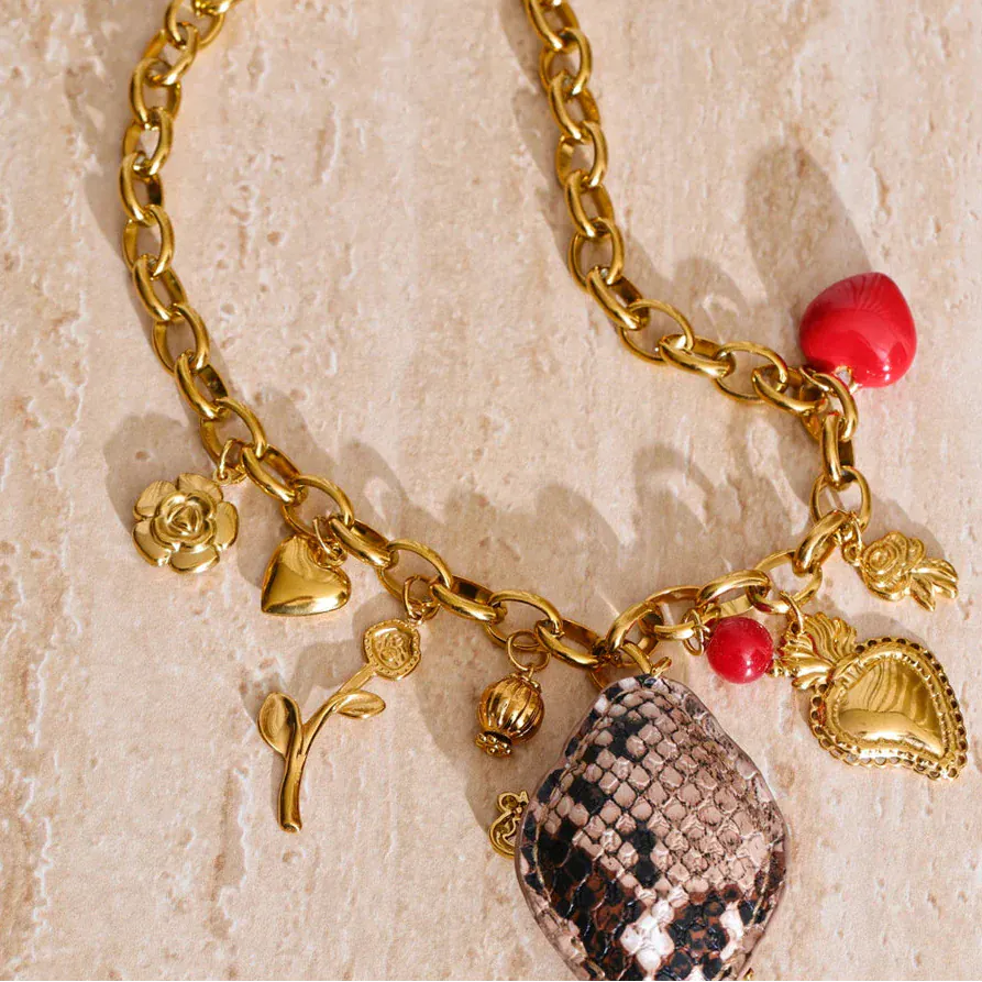 Collier Charms Acier Inoxydable