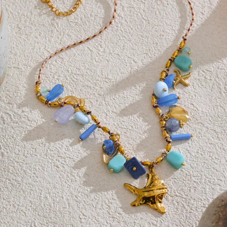Collier Charms Bleu