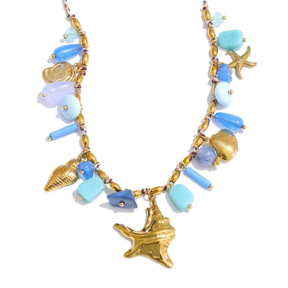 Collier Charms Bleu