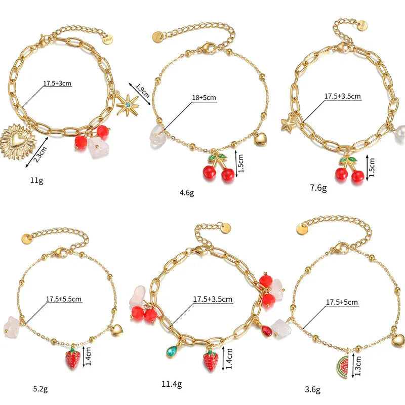 Collier Charms Cerise