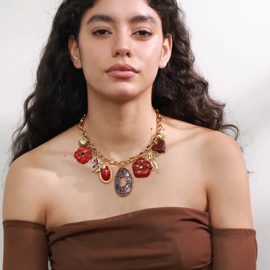 Collier Charms Rouge