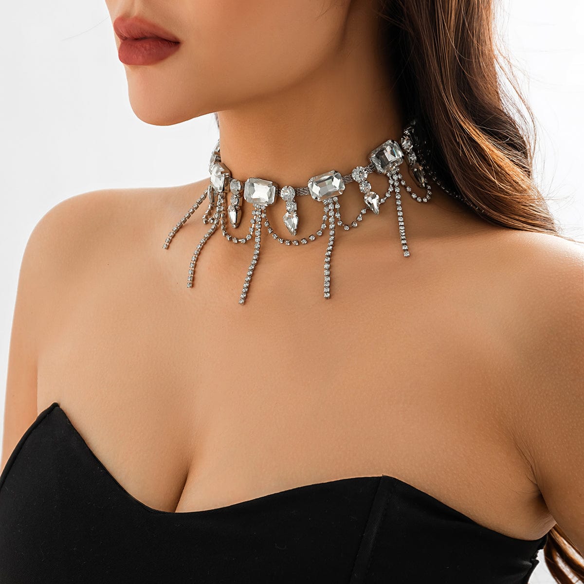 Collier choker strass