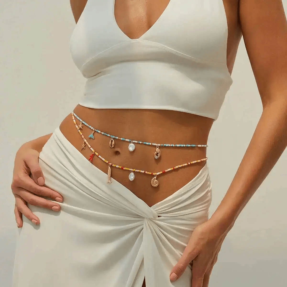 Collier de Ventre Perles Colorees