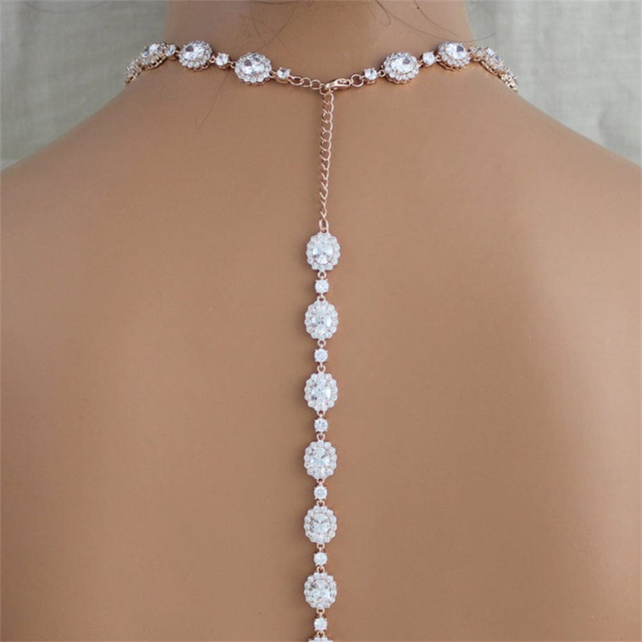Collier dos mariee strass