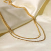 Collier Double Chaine Dore