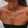 Collier Double Chaine Dore
