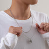 Collier double chaine homme