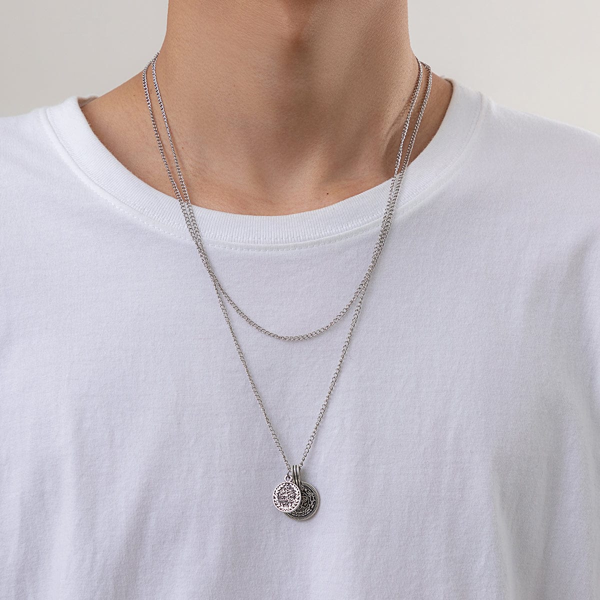 Herren Halskette Doppelter Kette | Schmuck Kette