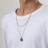 Collier double chaine homme