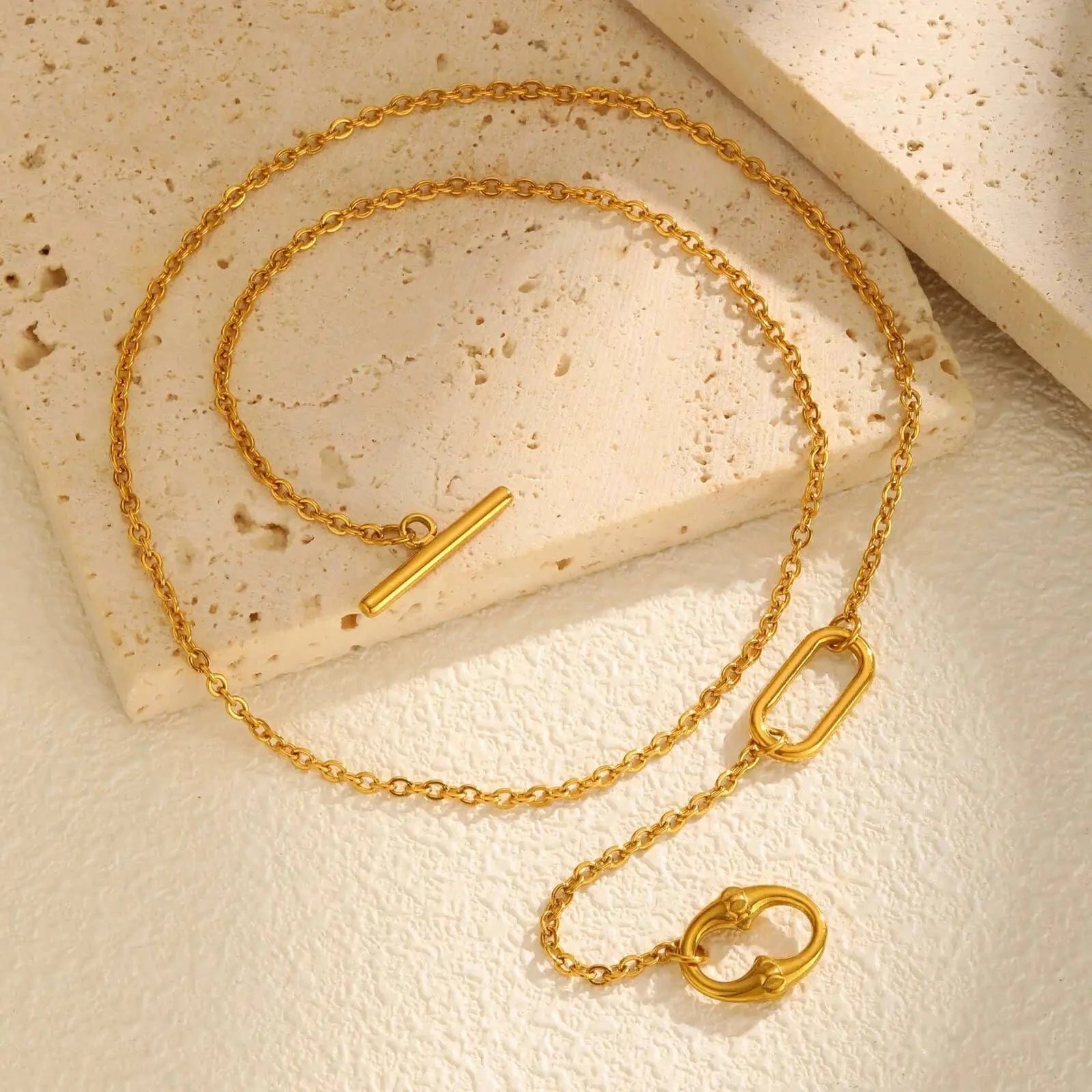 Collier Fermoir en T Or