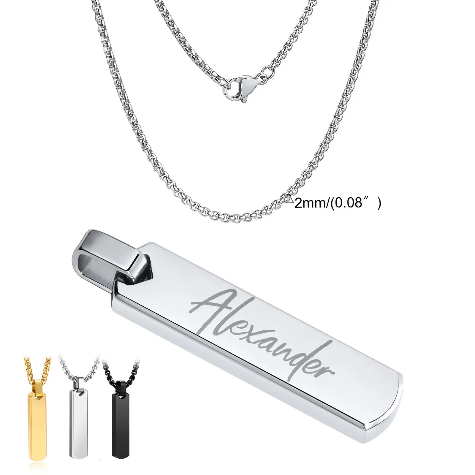 Collier Homme Argent Personnalisé
