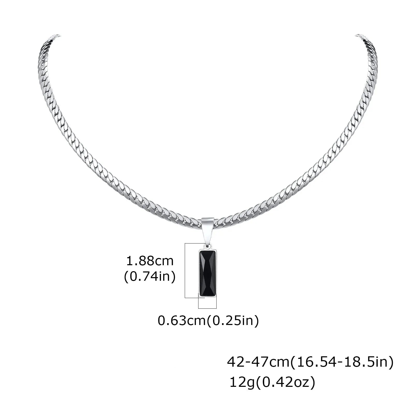 Collier Homme Noir et Argent