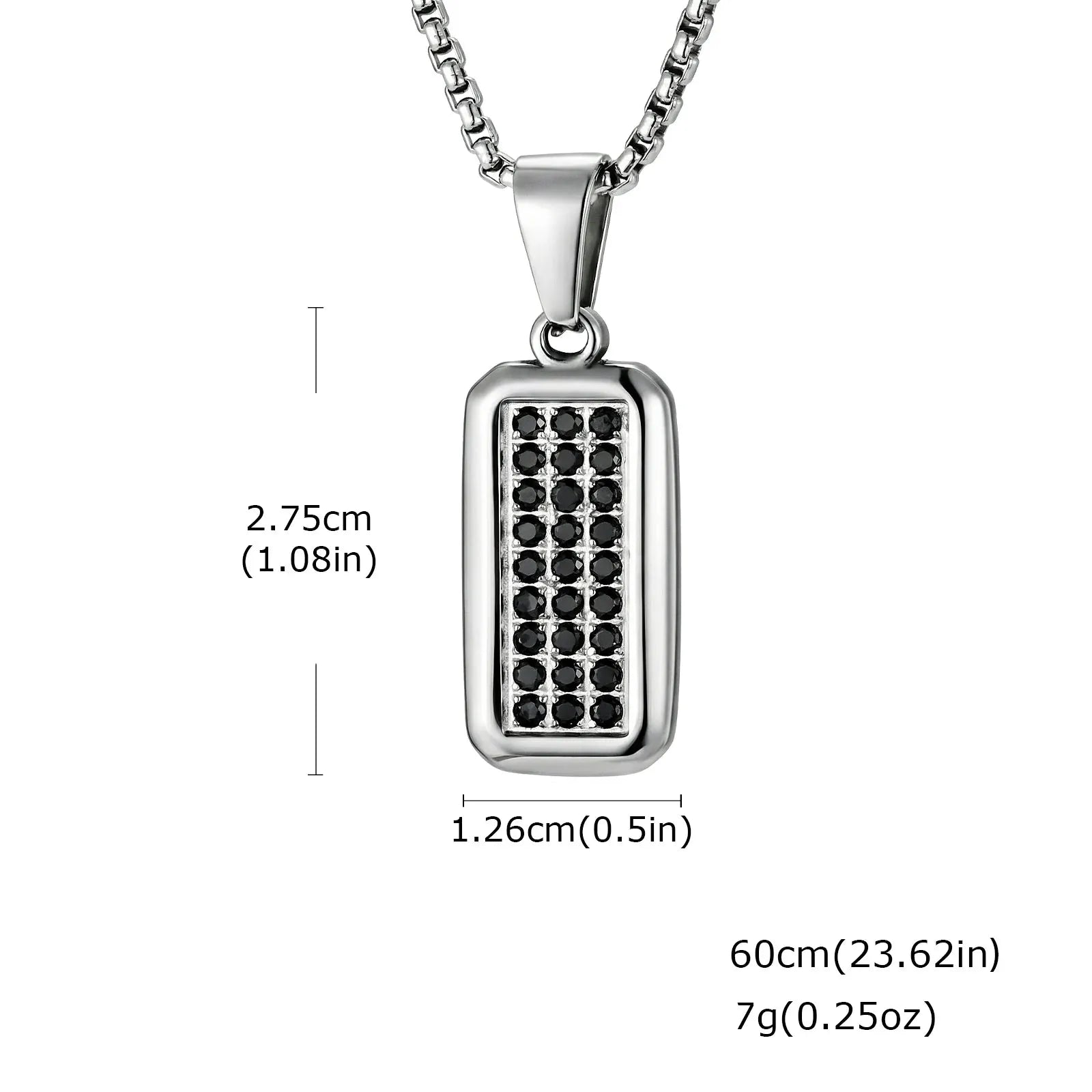 Collier Homme Pendentif Strass Noir