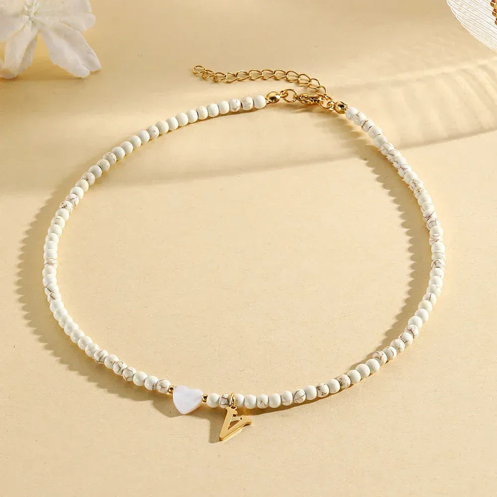 Collier Lettre Perle