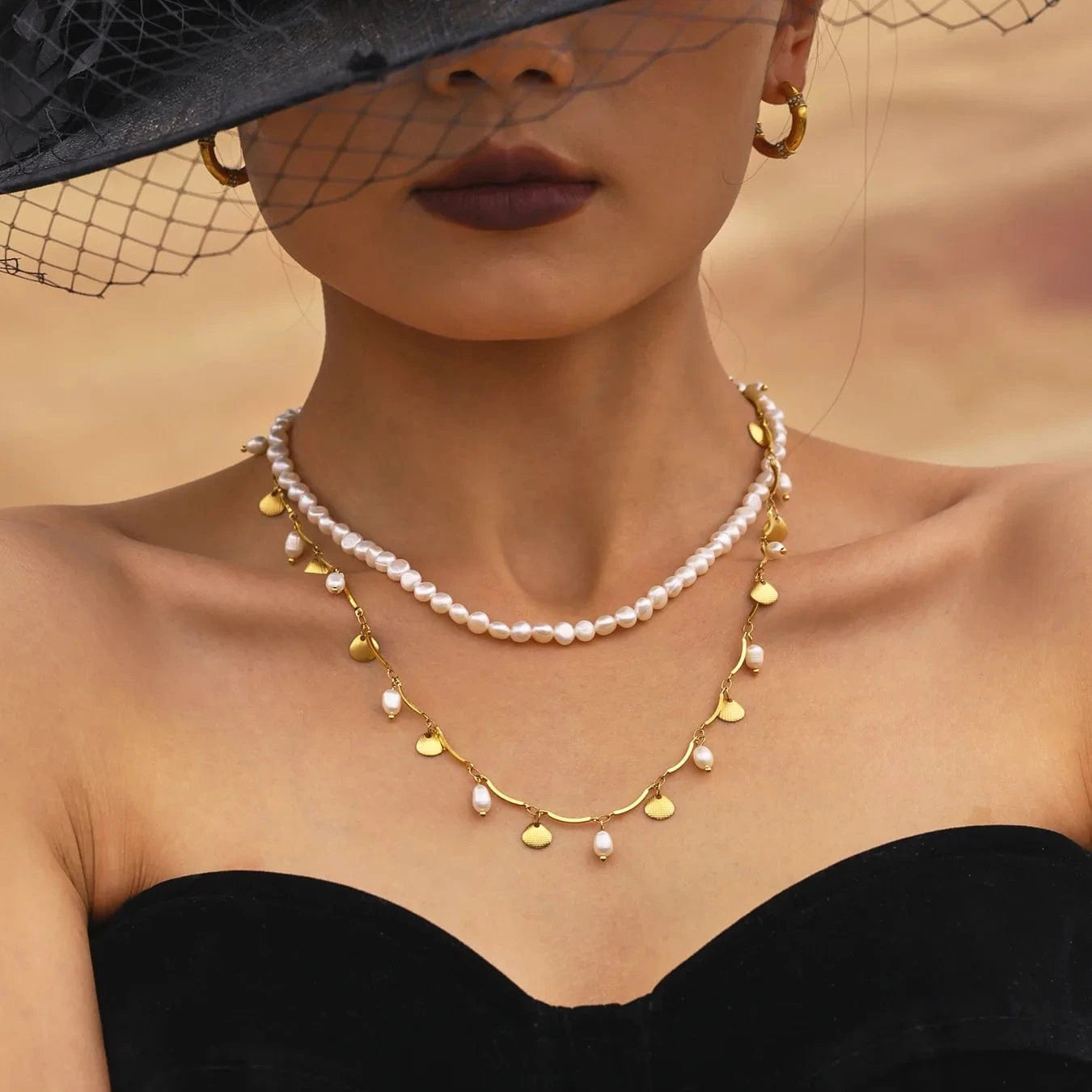 Collier Pampille Coquillage Or