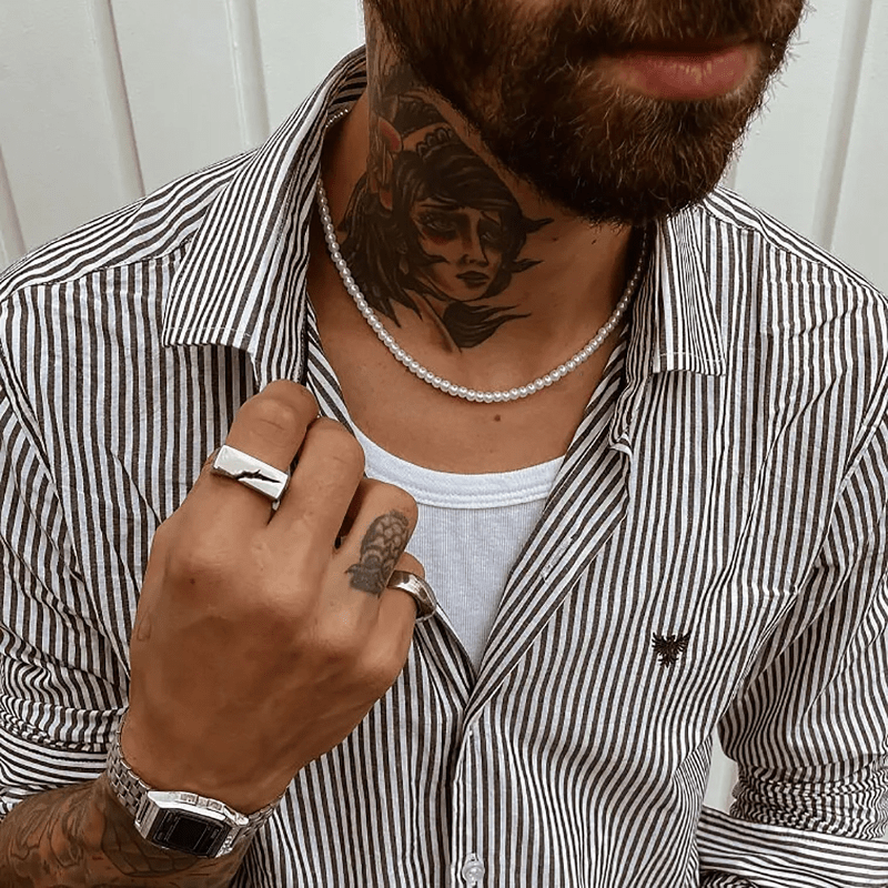 Collier perle homme
