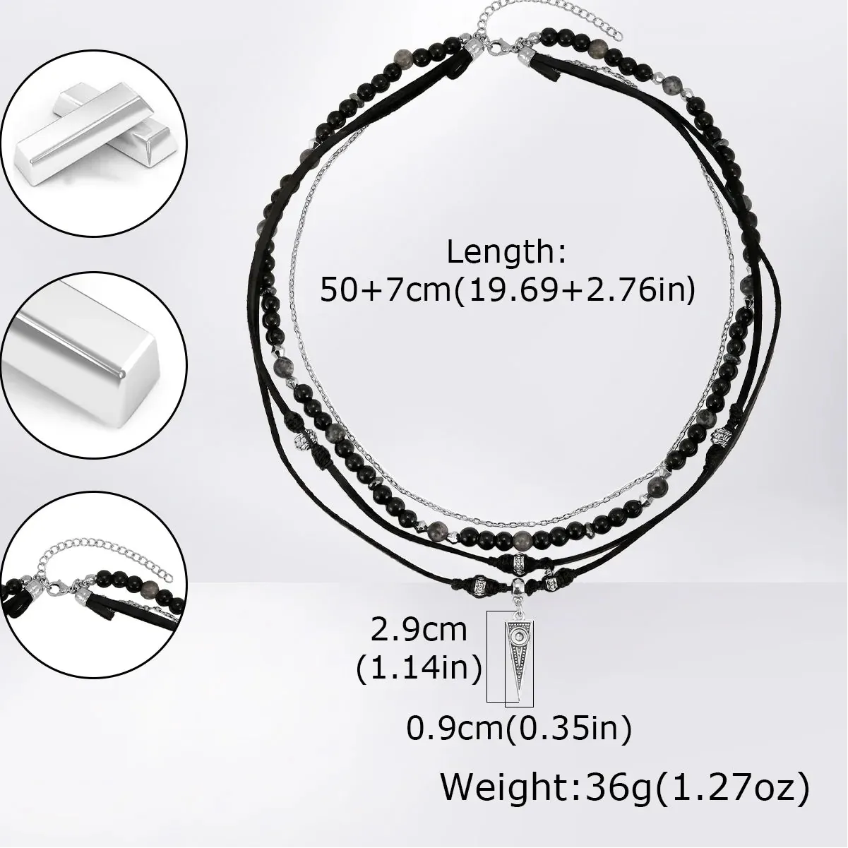 Collier Perle Noire Homme