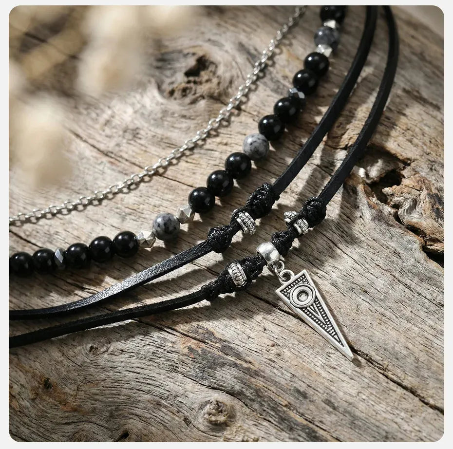 Collier Perle Noire Homme