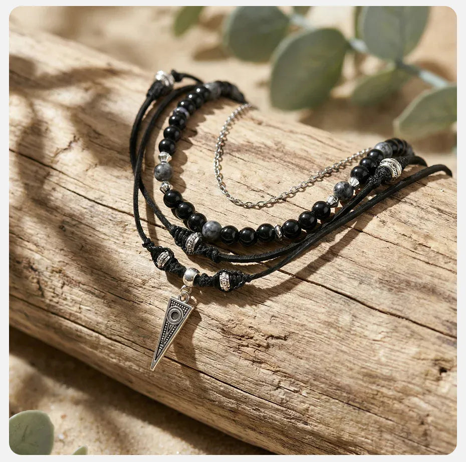 Collier Perle Noire Homme