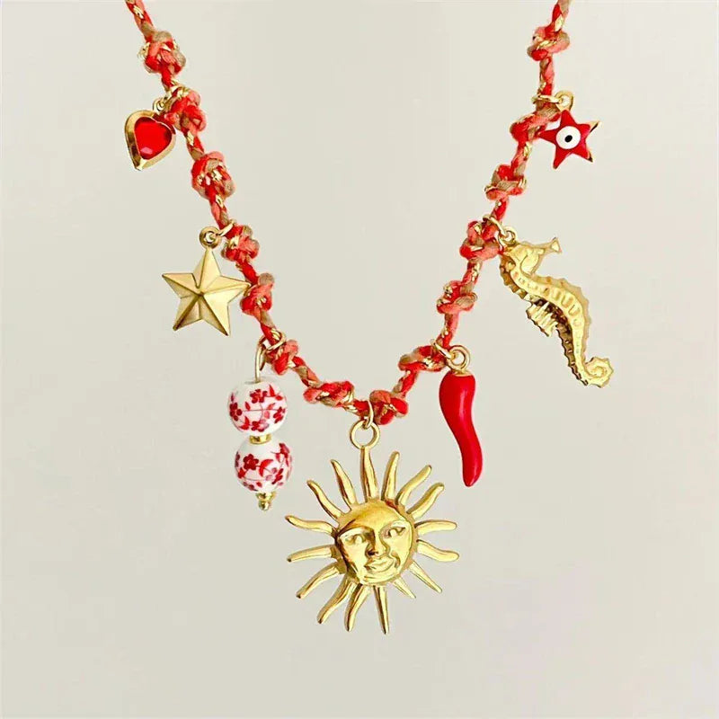 Collier Tissu Charms