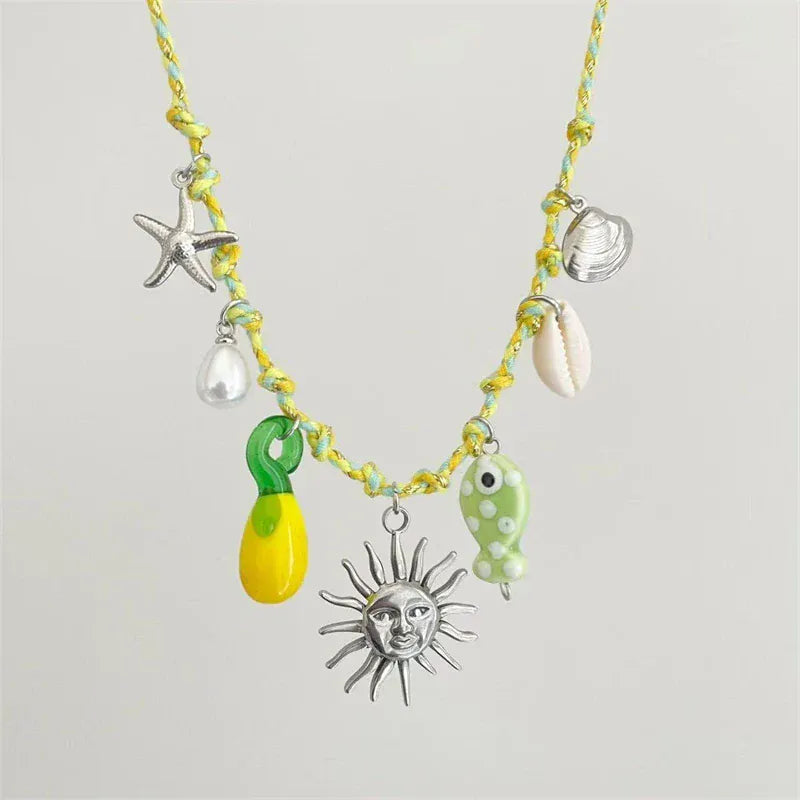 Collier Tissu Charms