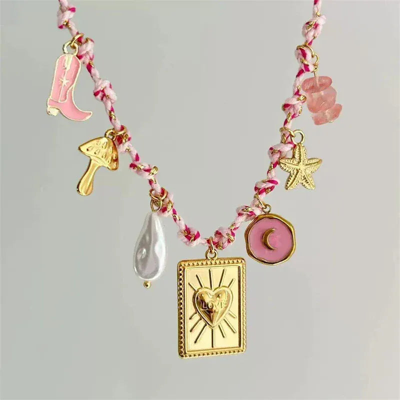 Collier Tissu Charms